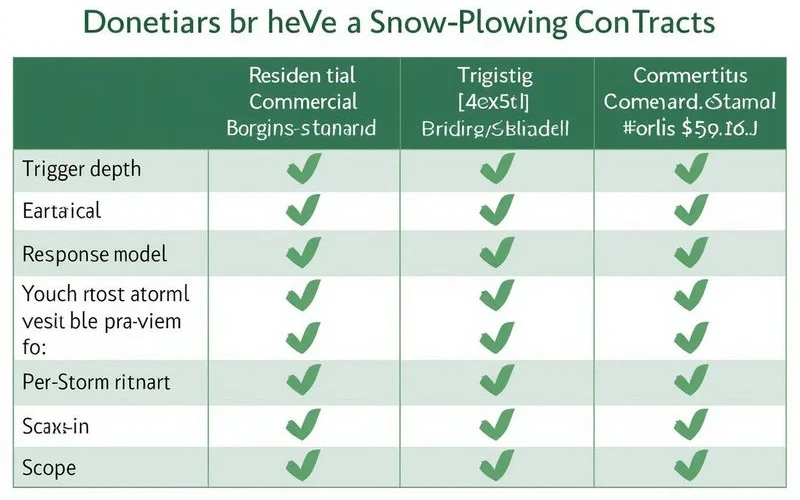 Residential vs commercial snow plowing contract comparison